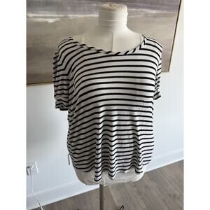 Nine Britton Women’s Black/White Striped T-Shirt - Size 1X - Perfect For Summer